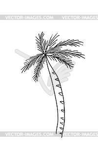 Hand-drawn seamless pattern with palm trees - vector clipart