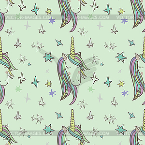 Unicorn Rainbow seamless pattern - royalty-free vector clipart