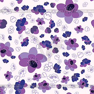 Trendy flower sakura background seamless pattern - vector image