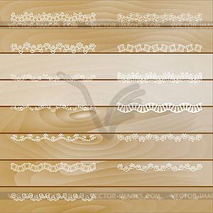 Set of horizontal lace borders for design - vector image