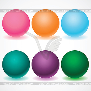 Set of multicolored spheres with shadows - vector clipart / vector image