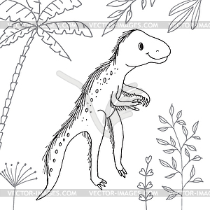Stylized dinosaur of middle to late Cretaceous - vector clip art