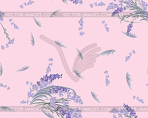 Floral lavender retro vintage background - vector clip art