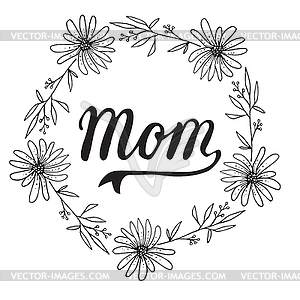 Greeting Card For Gift Tag Decor. Mom - vector image