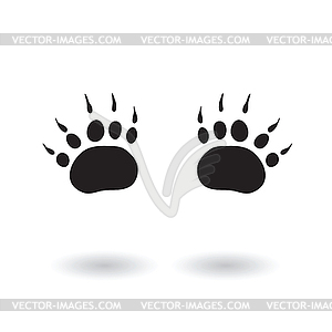 Paw print icon on background - vector image