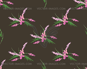 Seamless floral pattern with lavender flowers - vector clipart