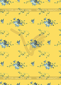 Floral harebell retro vintage background - vector clipart