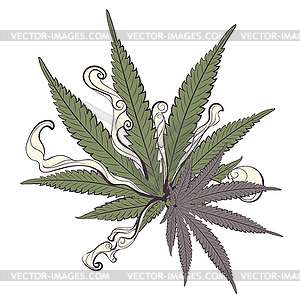 Marijuana colorful leaf - vector image