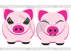 Pig cartoon character - vector image