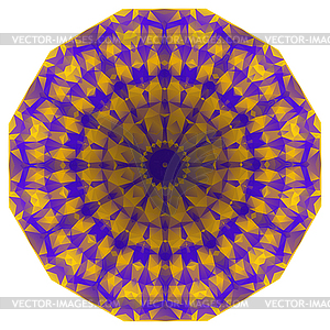 Round Purple and Gold Geometric Background - vector image