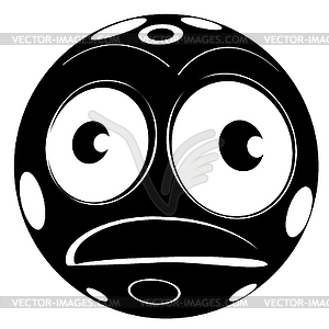 Shocked ball with big eyes - vector image