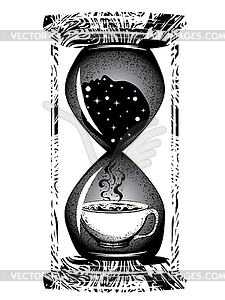 Morning coffee hourglass - vector clipart / vector image