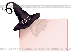 Witch hat with rose gold buckle - vector image