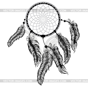 Dream catcher silhouette - vector clipart