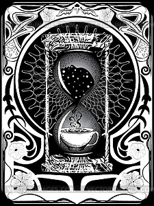 Morning coffee hourglass - vector clipart