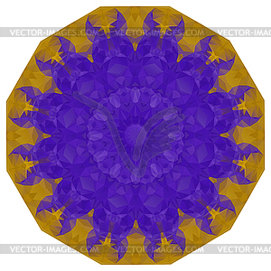 Round Purple and Gold Geometric Background - vector clipart