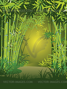 Bamboo forest scene - vector image