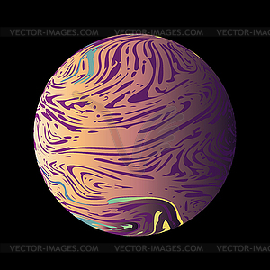 Colorful marble planet - vector image