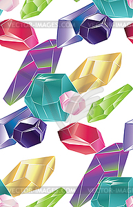 Different rock crystals - vector image