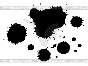 Black ink blot set - vector image