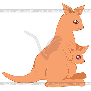 Cartoon kangaroo design - vector clip art