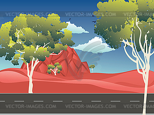 Красная австралийская пустыня - векторное изображение клипарта
