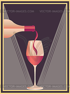 Wine retro poster - vector clip art