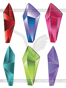 Different rock crystals - vector clip art