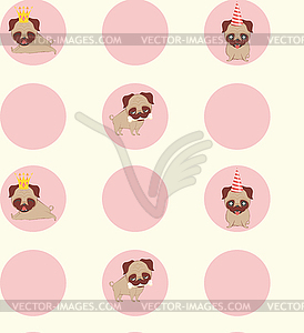 Life of pug - vector clip art