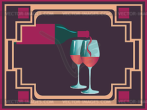 Wine retro poster - vector image