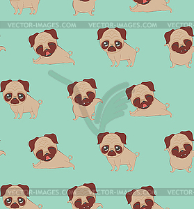 Cute pug poses - vector clipart