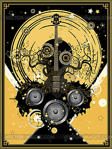 Guitar tree music poster - royalty-free vector image