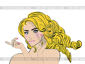 Pop art woman portrait - vector clip art