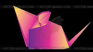 Розовая мышь оригами - векторизованный клипарт