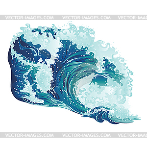 Мчащиеся морские волны - клипарт в векторном формате