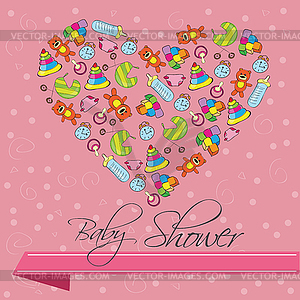 Baby Shower Invitation Card - vector clip art