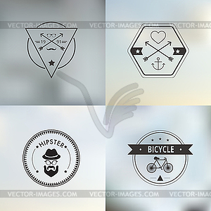 Blurred background with hipster sign - vector image