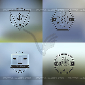 Blurred background with hipster sign - vector clipart / vector image
