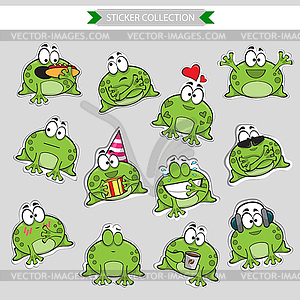 Frog stickers - vector clip art