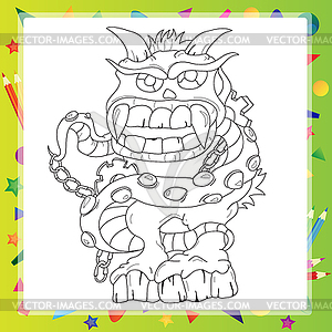 Coloring book - Monster - vector image