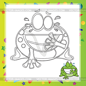 Cartoon frog - vector clip art