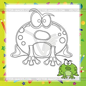 Cartoon frog - vector clipart