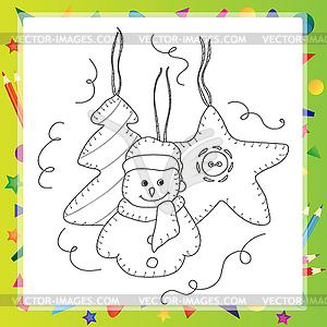 Coloring book or page, . card concept - vector clip art