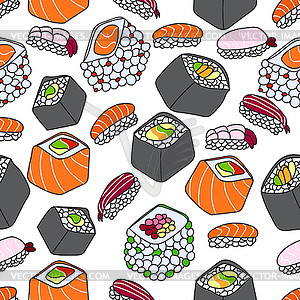 Seamless pattern of sushi theme - vector clipart