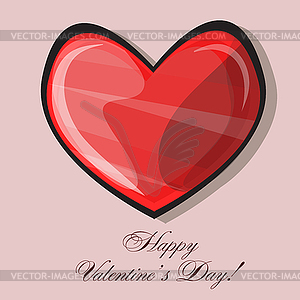 Красное сердце классический день Валентина - цветной векторный клипарт
