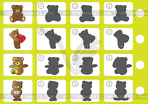 Match shadow - Worksheet for education - vector clip art