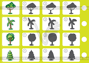 Match shadow - Worksheet for education - vector image