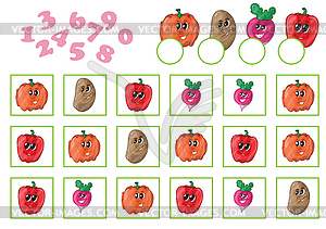 Cartoon Education Counting Game - vector clipart