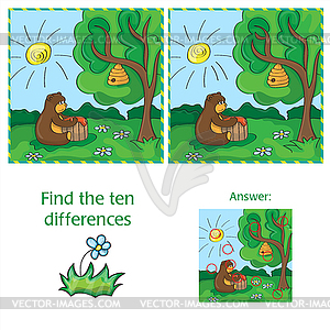 Cartoon Finding Differences - vector image