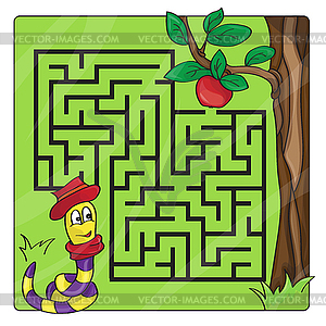 Labyrinth, maze for kids. Entry and exit - Help wor - vector image